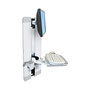 Ergotron StyleView Vertical Lift con Bandeja para Teclado, Ratón y Soporte para Escáner - Soporte de Pared para Pantallas hasta 61 cm (24 Pulgadas), Blanco