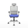 PIQUERAS Y CRESPO Silla de oficina Haches con mecanismo Sincro/Traslack Azul claro y Blanco