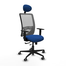 PIQUERAS Y CRESPO Silla de oficina Zulema con mecanismo Sincro/Traslack Azul y Gris