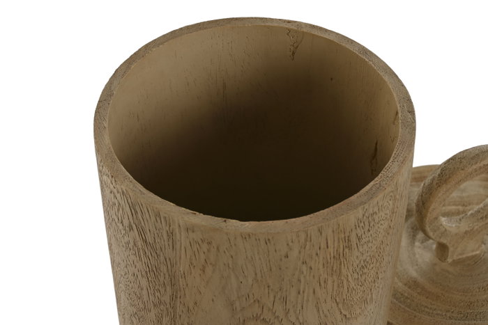 DKD Home Decor Joyero de Resina Kiyo con Tapa Símil Madera Marrón