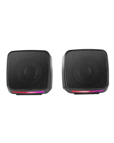 Mars Gaming Altavoces MS-PRO Negro - Altavoces Estéreo de 10W con Iluminación RGB Flow Dinámica, Control de Volumen y Conexión Jack 3.5mm para PC y Consolas