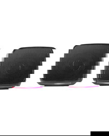 Mars Gaming Altavoces MS-PRO Negro - Altavoces Estéreo de 10W con Iluminación RGB Flow Dinámica, Control de Volumen y Conexión Jack 3.5mm para PC y Consolas