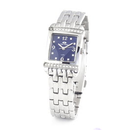 TIME FORCE TF2067L-03M con esfera azul y correa plateada