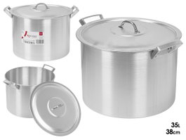 KINVARA Olla de Aluminio de 35 L, 38 cm, Plata