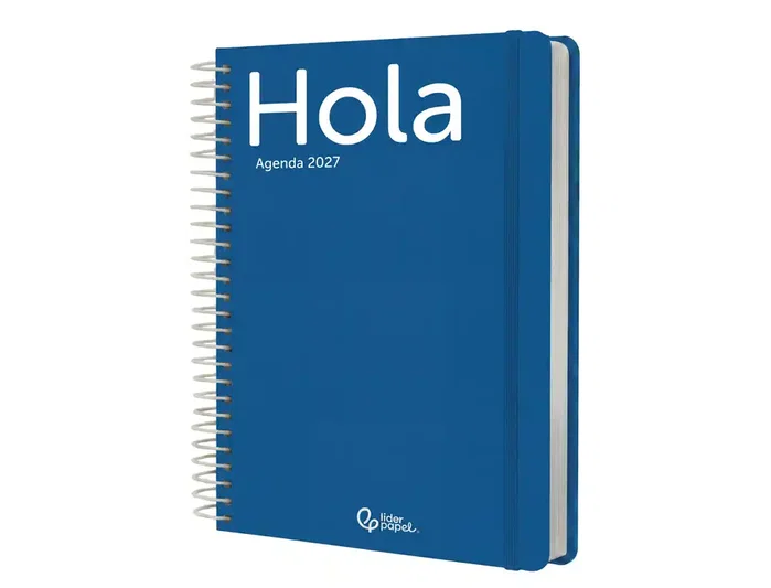 Liderpapel Agenda Oficina 2027 Espiral Classic Semana Vista A5 Azul Bilingüe