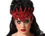 Diadema Halloween Corona Roja Flexible Con Elástico para Disfraz de Demonio, Hechicera o Reina del Inframundo