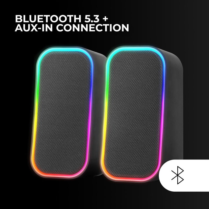 Mars Gaming MS-OM Altavoces 20W Bluetooth RGB Negro