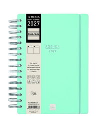 Finocam Agenda Anual 2027 Haiku Wire-O tapa extra con goma E10 Azul