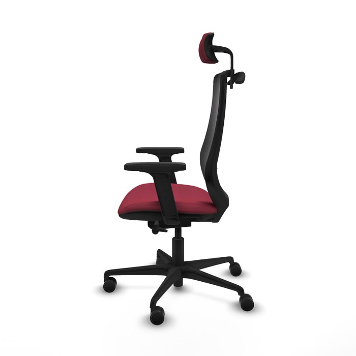 PIQUERAS Y CRESPO Silla de oficina Mardos Granate y Negro con mecanismo Sincro/Traslack