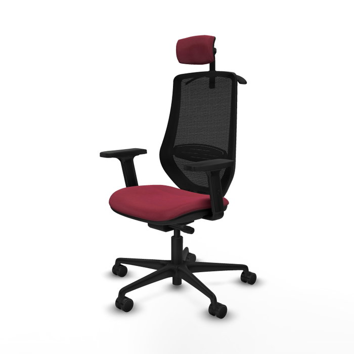 PIQUERAS Y CRESPO Silla de oficina Mardos Granate y Negro con mecanismo Sincro/Traslack