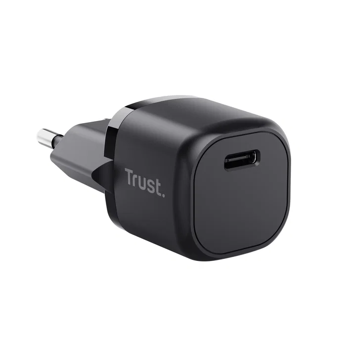 Trust Maxo Cargador Pared USB-C 20W Compatible PD y PPS - Negro - Modelo 25205 - Enchufe UE