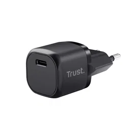 Trust Maxo Cargador Pared USB-C 20W Compatible PD y PPS - Negro - Modelo 25205 - Enchufe UE
