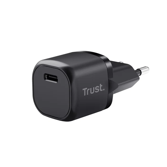Trust Maxo Cargador Pared USB-C 20W Compatible PD y PPS - Negro - Modelo 25205 - Enchufe UE