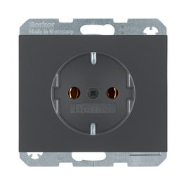 BERKER 47157006 Enchufe Schuko Tipo F, Antracita Mate, 250V 16A