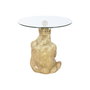 DKD Home Decor Mesita Auxiliar GORILA Resina y Cristal Dorado