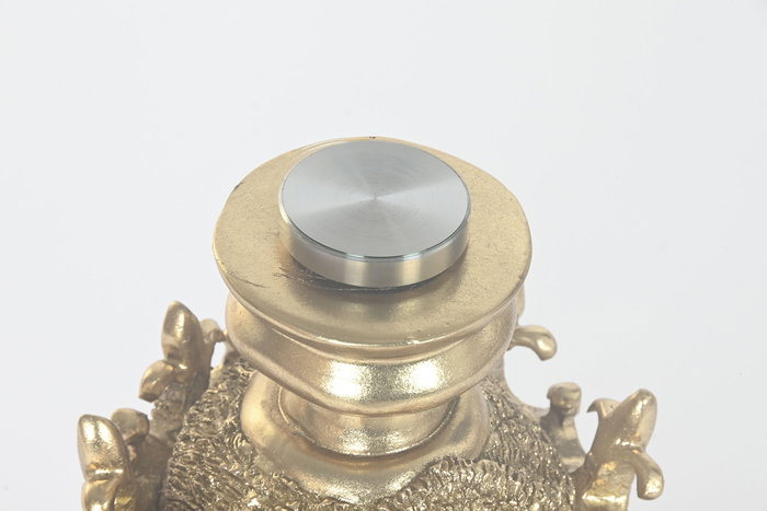 DKD Home Decor Mesita Auxiliar Colonial Dorado Resina y Cristal 60 x 60 x 59 cm