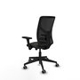 PIQUERAS Y CRESPO Silla de oficina Motilla con mecanismo Sincro/Traslack y Brazos 3D, Negro