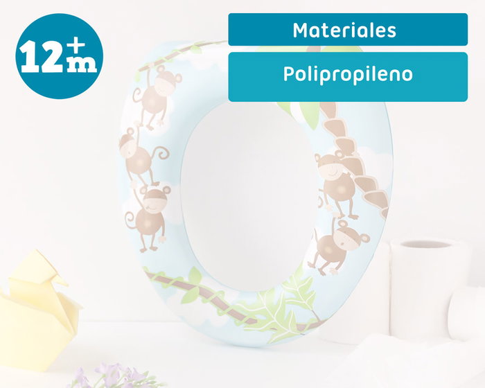 KioKids Reductor WC Monos Niños +12 Meses Acolchado Higiénico Fácil Limpieza Plástico Multicolor KioKids Reductor WC Monos Niños +12 Meses Acolchado Higiénico Fácil Limpieza Plástico Multicolor