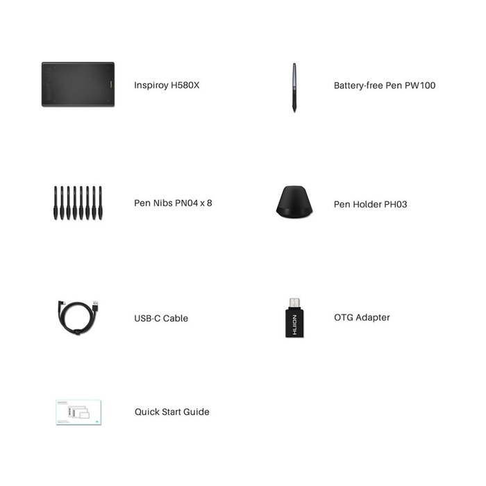 Tableta grÁfica huion h580x