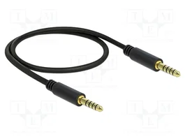 DeLOCK 85790 Cable de audio de 4,4 mm a 4,4 mm 5 pines, 0,5 m, Negro