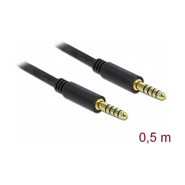 DeLOCK Cable de audio 4,4 mm 5 Pin conector macho a macho, 0,5 m, Negro DeLOCK Cable de audio 4,4 mm 5 Pin conector macho a macho, 0,5 m, Negro
