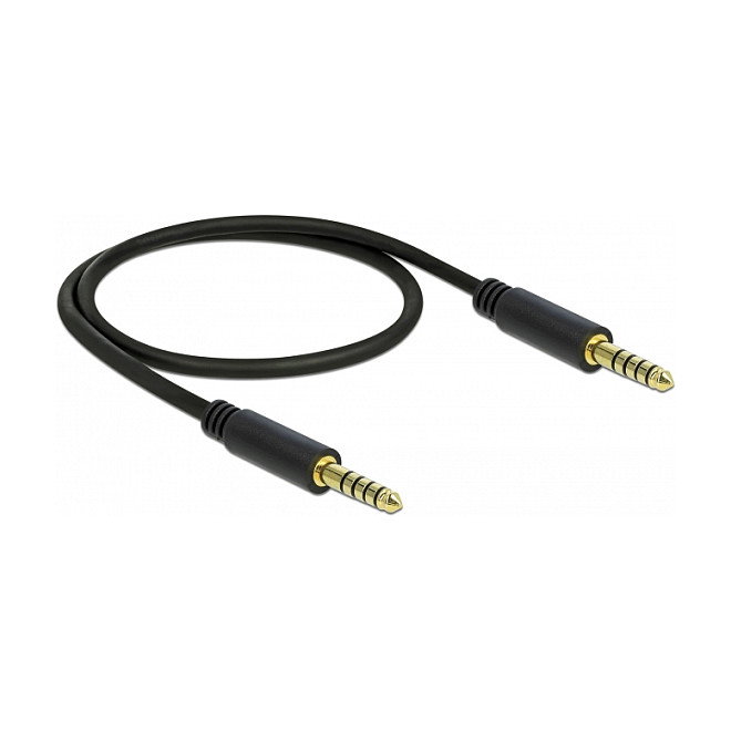 DeLOCK Cable de audio 4,4 mm 5 Pin conector macho a macho, 0,5 m, Negro DeLOCK Cable de audio 4,4 mm 5 Pin conector macho a macho, 0,5 m, Negro