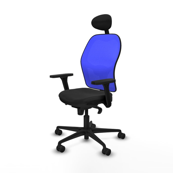 PIQUERAS Y CRESPO Silla de oficina Jorquera con mecanismo Sincro, Azul y Negro