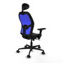 PIQUERAS Y CRESPO Silla de oficina Jorquera con mecanismo Sincro, Azul y Negro