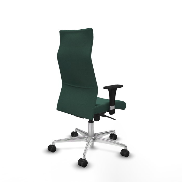 PIQUERAS Y CRESPO Sillón Albacete Verde botella con mecanismo Sincro y base de aluminio