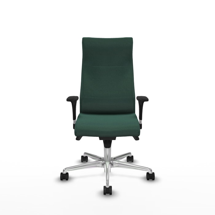PIQUERAS Y CRESPO Sillón Albacete Verde botella con mecanismo Sincro y base de aluminio