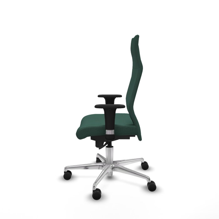 PIQUERAS Y CRESPO Sillón Albacete Verde botella con mecanismo Sincro y base de aluminio