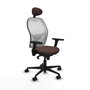 PIQUERAS Y CRESPO Silla de oficina Jorquera con mecanismo Sincro, Marrón oscuro y Blanco