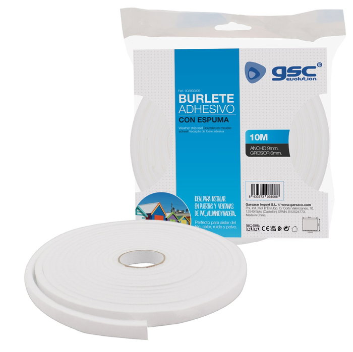 GSC Evolution Burlete adhesivo de espuma 9mm - 10M Blanco