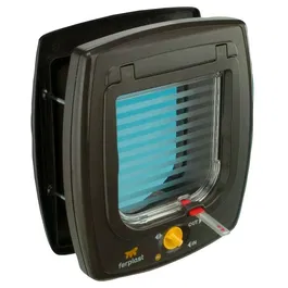 Ferplast Puerta Swing 5 Tunnel Marrón para Gatos y Perros con Túnel y Cierre de Seguridad