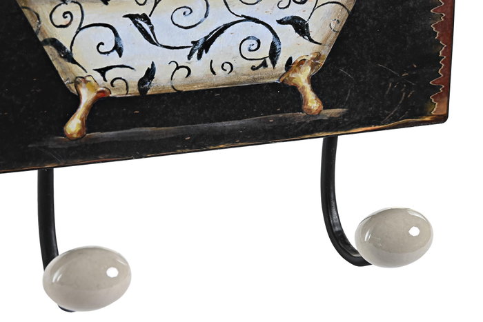 DKD Home Decor Perchero Pared Tradicional Metal Negro Blanco 4 Unidades 37 x 14.5 x 6 cm DKD Home Decor Perchero Pared Tradicional Metal Negro Blanco 4 Unidades 37 x 14.5 x 6 cm