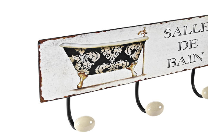 DKD Home Decor Perchero Pared Tradicional Metal Negro Blanco 4 Unidades 37 x 14.5 x 6 cm DKD Home Decor Perchero Pared Tradicional Metal Negro Blanco 4 Unidades 37 x 14.5 x 6 cm