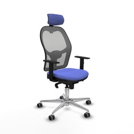 PIQUERAS Y CRESPO Silla de oficina Jorquera con mecanismo Sincro, Azul claro y Gris