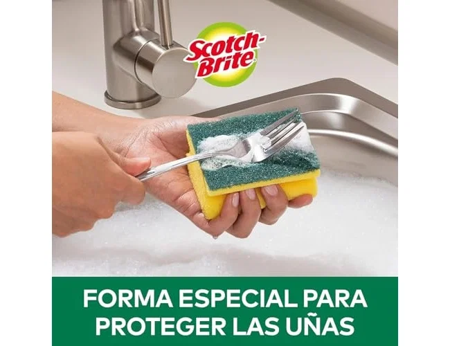 Scotch Brite Estropajo Salvauñas Fibra Verde Pack de 3