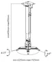 Equip Soporte de Proyector Universal 650702 para Techo o Pared, Ajustable 430-650mm, Capacidad 20 kg, Inclinación ±15°, Giro ±8°, Negro
