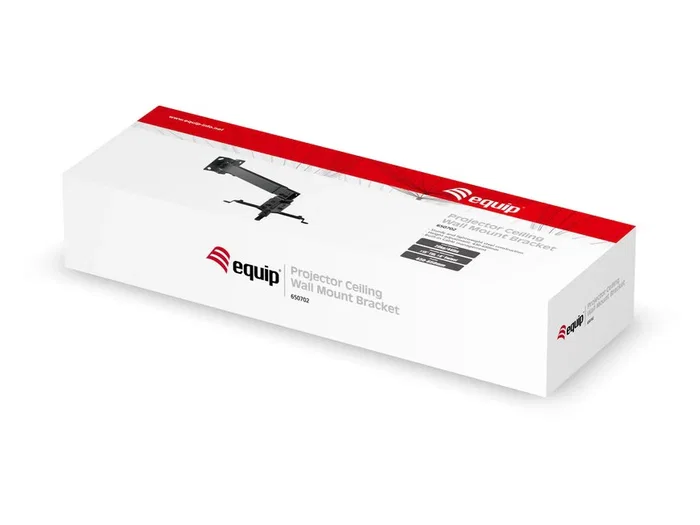 Equip Soporte de Proyector Universal 650702 para Techo o Pared, Ajustable 430-650mm, Capacidad 20 kg, Inclinación ±15°, Giro ±8°, Negro