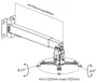 Equip Soporte de Proyector Universal 650702 para Techo o Pared, Ajustable 430-650mm, Capacidad 20 kg, Inclinación ±15°, Giro ±8°, Negro