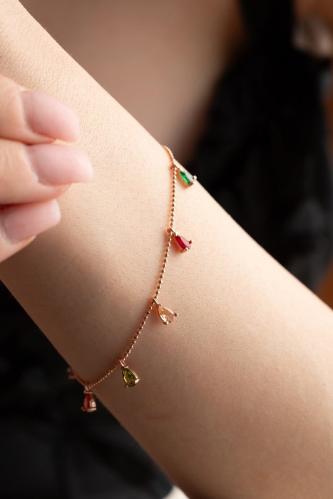 Heliophilia Silver NRZ1052 Pulsera Plata Ley 925 Baño Oro Rosa Piedra Circón