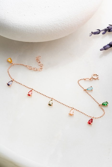 Heliophilia Silver NRZ1052 Pulsera Plata Ley 925 Baño Oro Rosa Piedra Circón