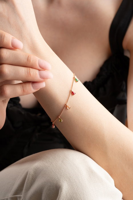 Heliophilia Silver NRZ1052 Pulsera Plata Ley 925 Baño Oro Rosa Piedra Circón