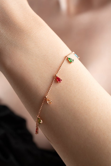 Heliophilia Silver NRZ1052 Pulsera Plata Ley 925 Baño Oro Rosa Piedra Circón