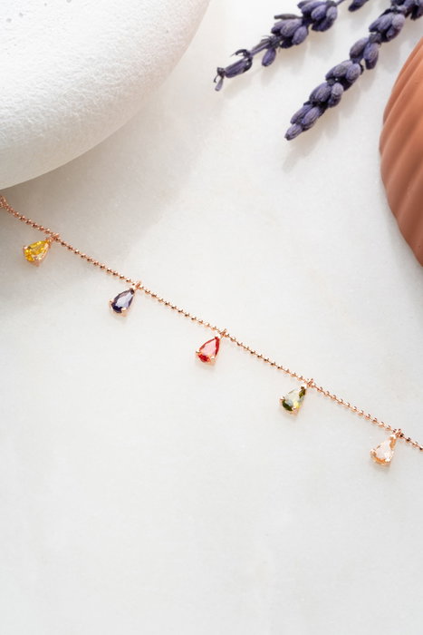Heliophilia Silver NRZ1052 Pulsera Plata Ley 925 Baño Oro Rosa Piedra Circón