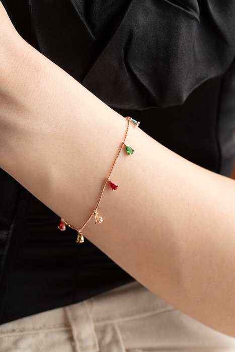 Heliophilia Silver NRZ1052 Pulsera Plata Ley 925 Baño Oro Rosa Piedra Circón