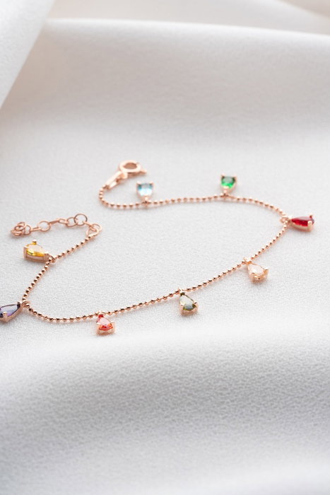 Heliophilia Silver NRZ1052 Pulsera Plata Ley 925 Baño Oro Rosa Piedra Circón