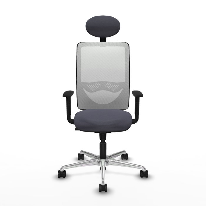 PIQUERAS Y CRESPO Silla de oficina Zulema con mecanismo Sincro, Gris oscuro y Blanco PIQUERAS Y CRESPO Silla de oficina Zulema con mecanismo Sincro, Gris oscuro y Blanco