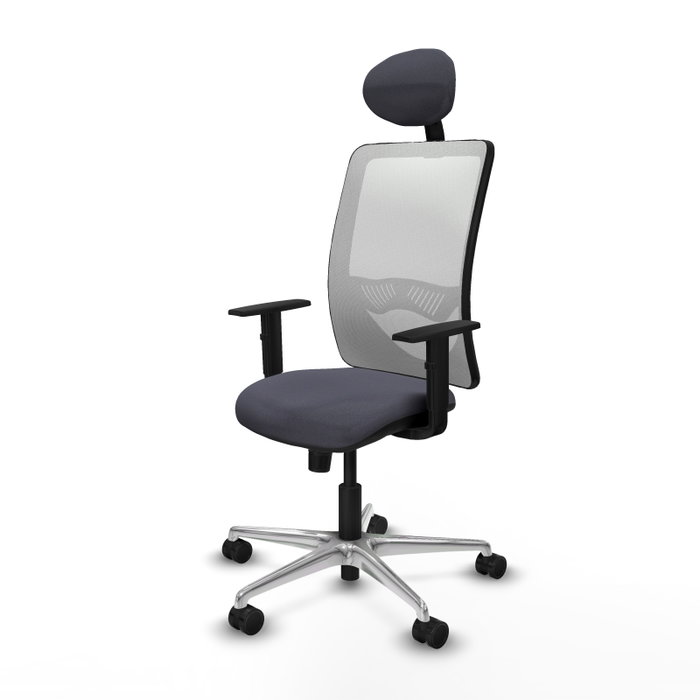 PIQUERAS Y CRESPO Silla de oficina Zulema con mecanismo Sincro, Gris oscuro y Blanco PIQUERAS Y CRESPO Silla de oficina Zulema con mecanismo Sincro, Gris oscuro y Blanco
